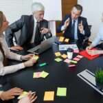 Proces pracy na spotkaniu biznesowym