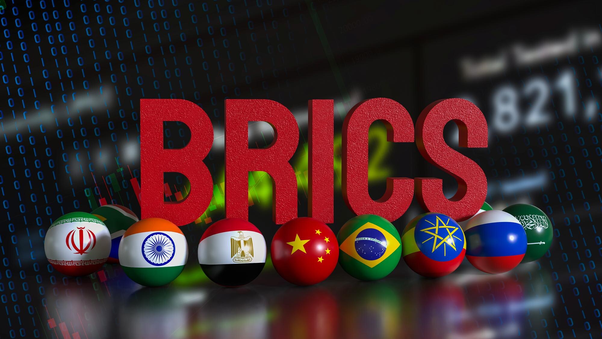 BRICS jest akronimem od Economist for Business Concept 3D Rendering